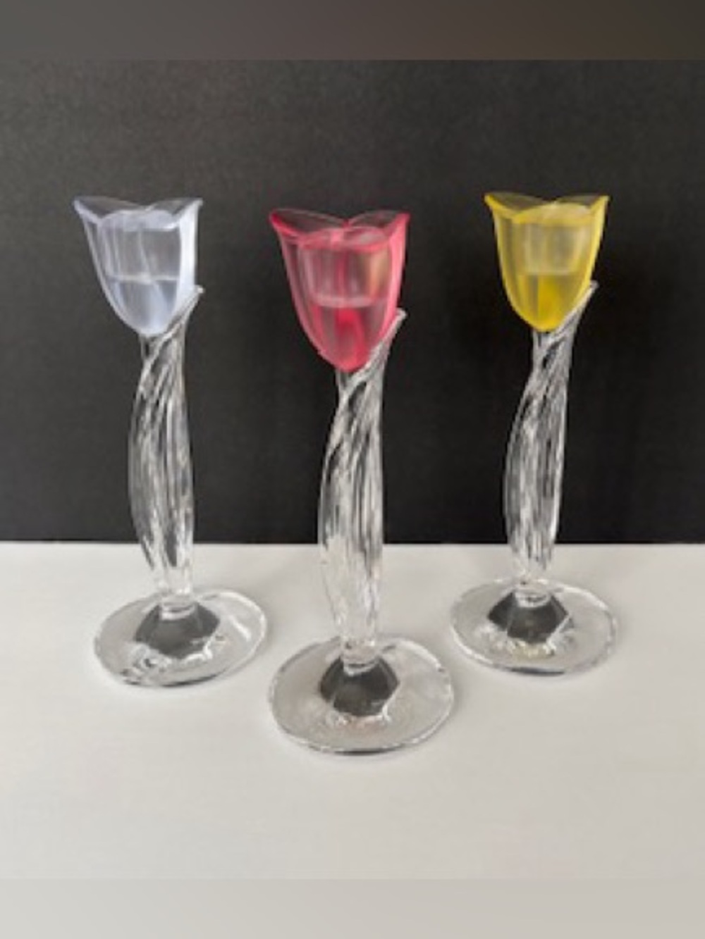 New Mikasa Vintage Tulip Taper Candle Holders | 3 Candle Holders
